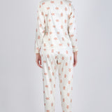 Pijama camisera satín estampado navideño