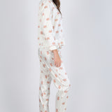 Pijama camisera satín estampado navideño