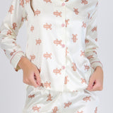 Pijama camisera satín estampado navideño