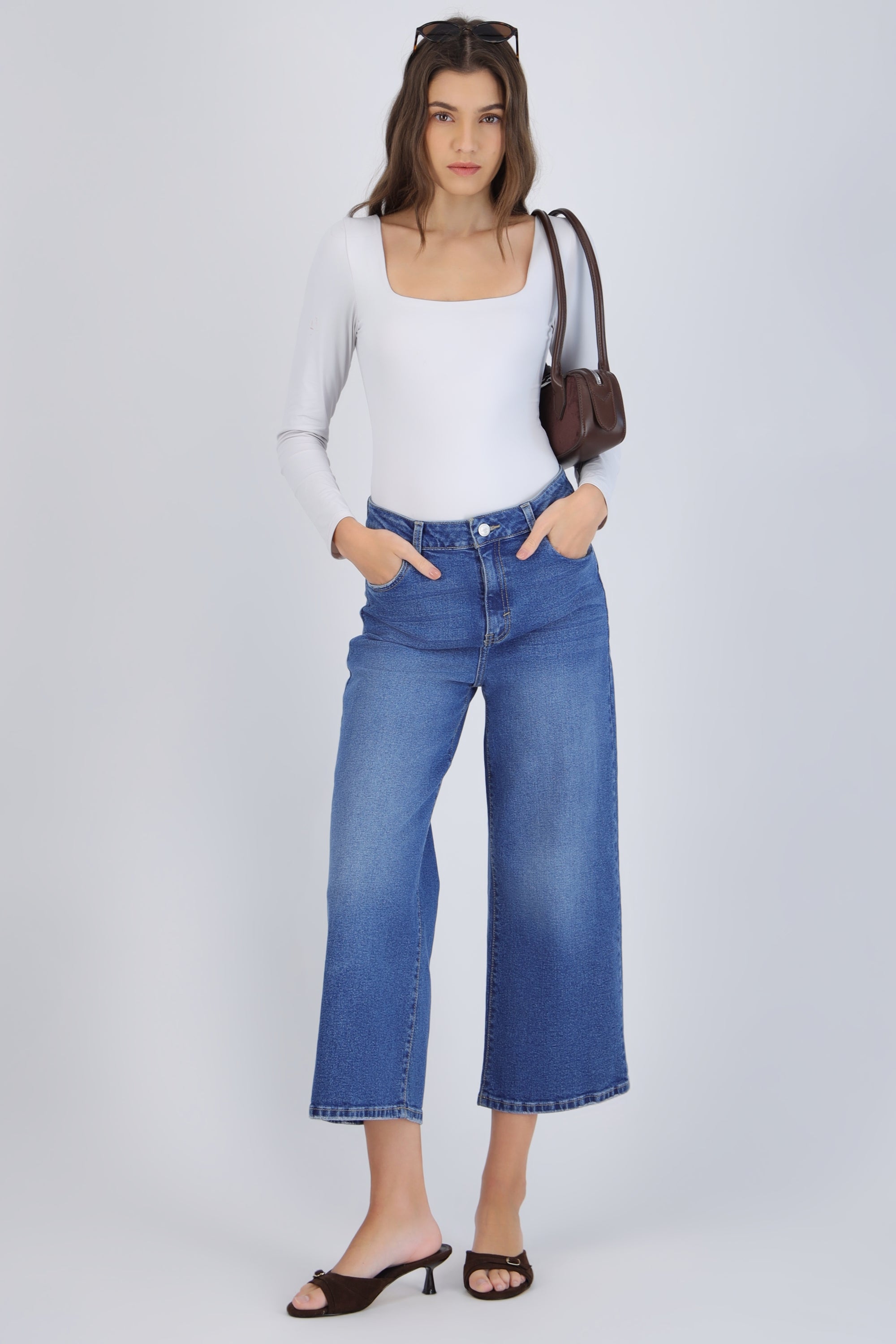 Jeans cropped mid rise