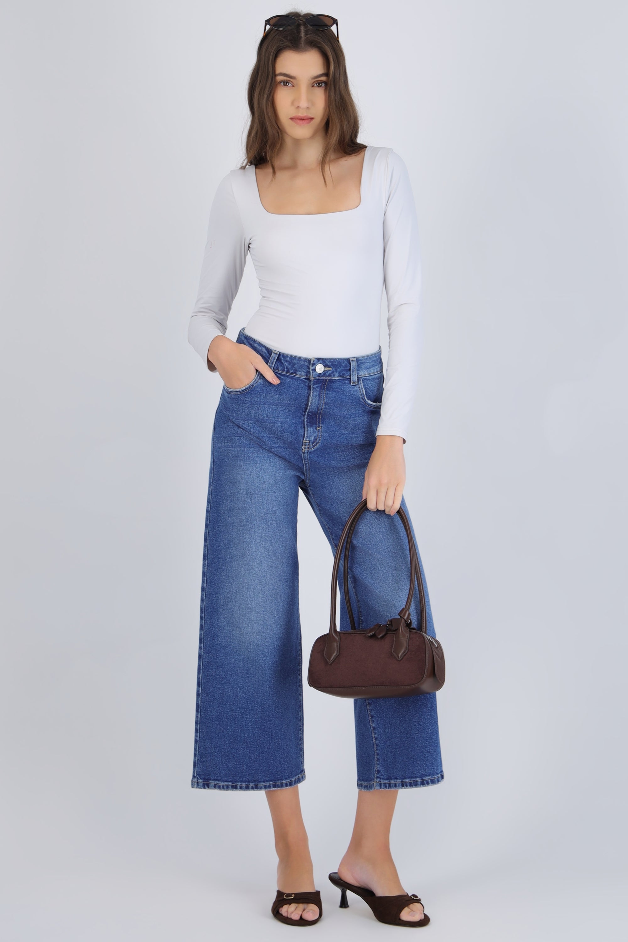 Jeans cropped mid rise