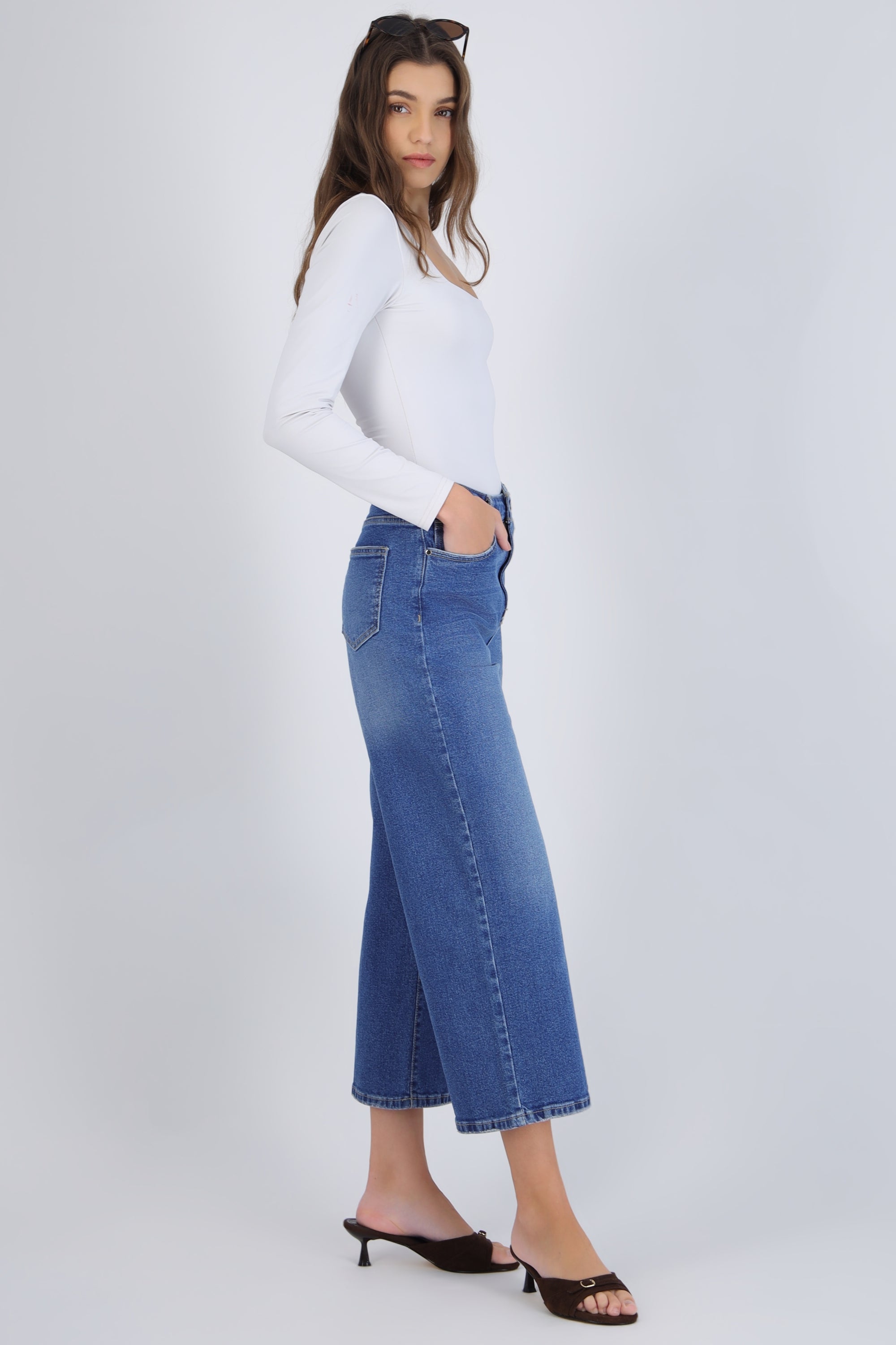 Jeans cropped mid rise