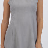 Vestido cuello redondo rayas