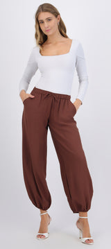 Pantalón detalle globo liso