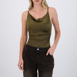 Bodysuit cascada con tirantes