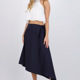 Falda midi asimetrica rayas