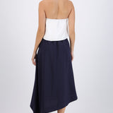 Falda midi asimetrica rayas
