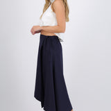 Falda midi asimetrica rayas