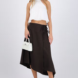 Falda midi asimetrica rayas