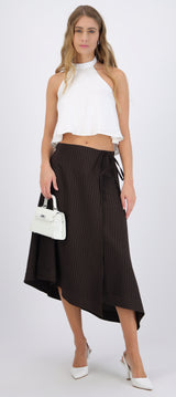 Falda midi asimetrica rayas