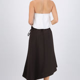 Falda midi asimetrica rayas
