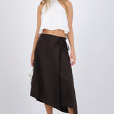 Falda midi asimetrica rayas
