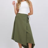 Falda midi asimetrica rayas