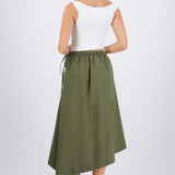 Falda midi asimetrica rayas