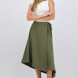 Falda midi asimetrica rayas