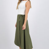 Falda midi asimetrica rayas