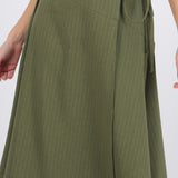 Falda midi asimetrica rayas