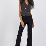 Pantalón bootcut pretina dos botones
