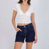 Blusa escote v detalle encaje