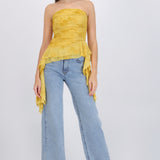 Top drapeado mesh flock