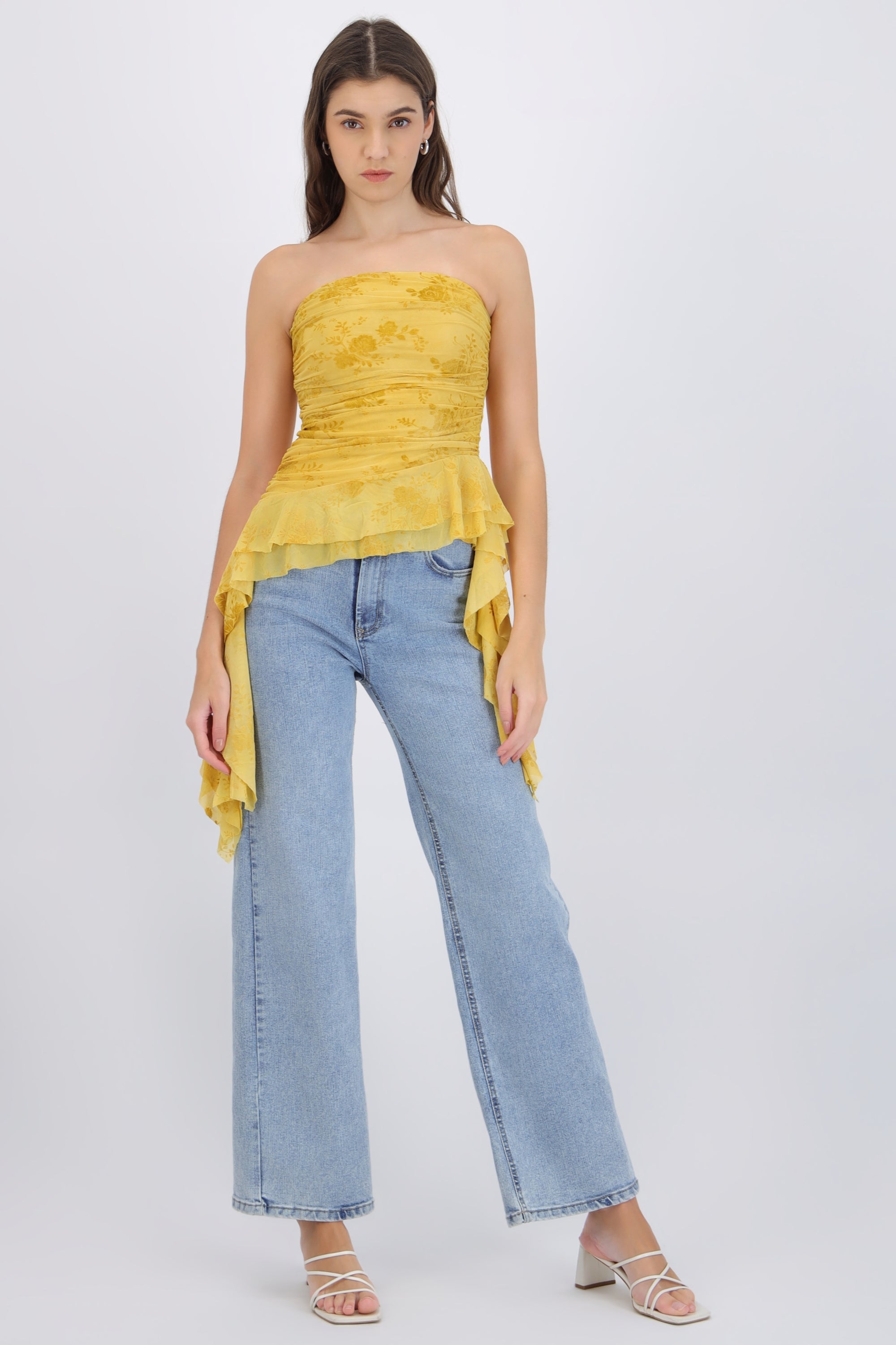 Top drapeado mesh flock