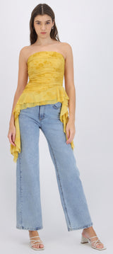 Top drapeado mesh flock