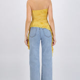 Top drapeado mesh flock