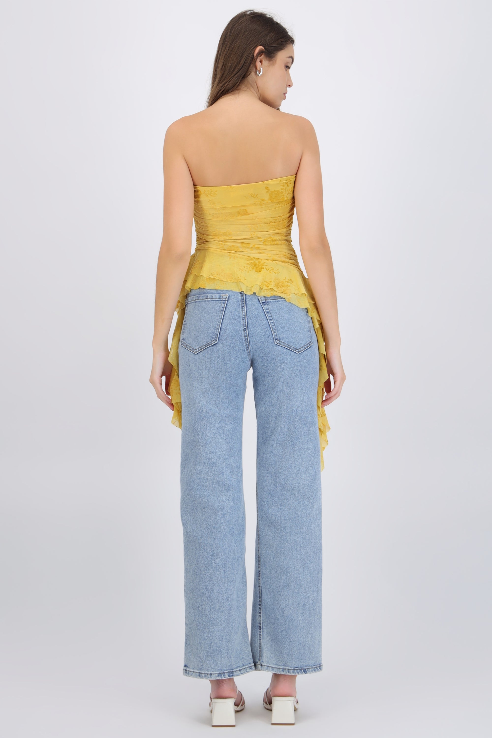 Top drapeado mesh flock