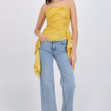 Top drapeado mesh flock