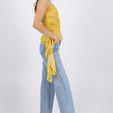Top drapeado mesh flock