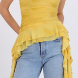 Top drapeado mesh flock