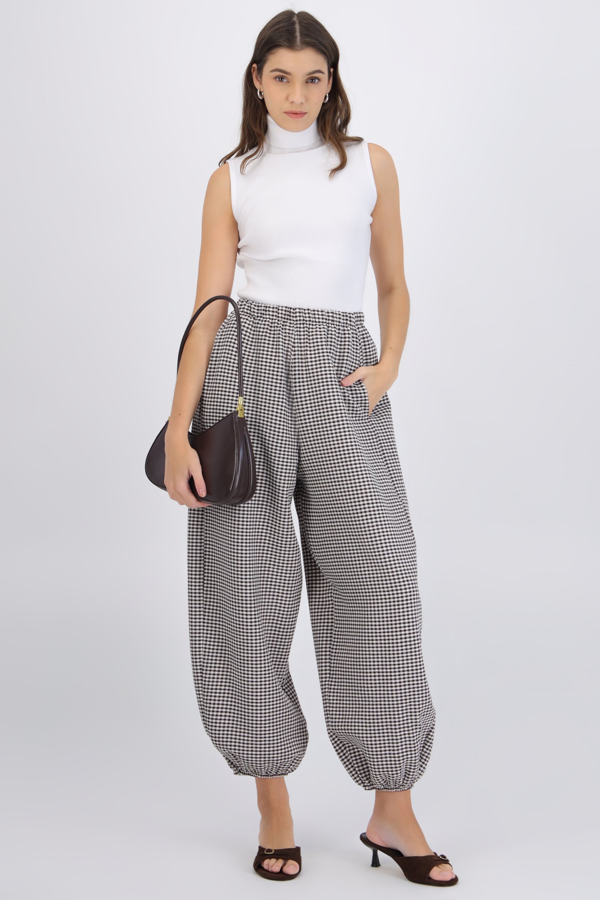 Pantalón balloon cuadros