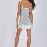 Vestido mini lentejuela encaje