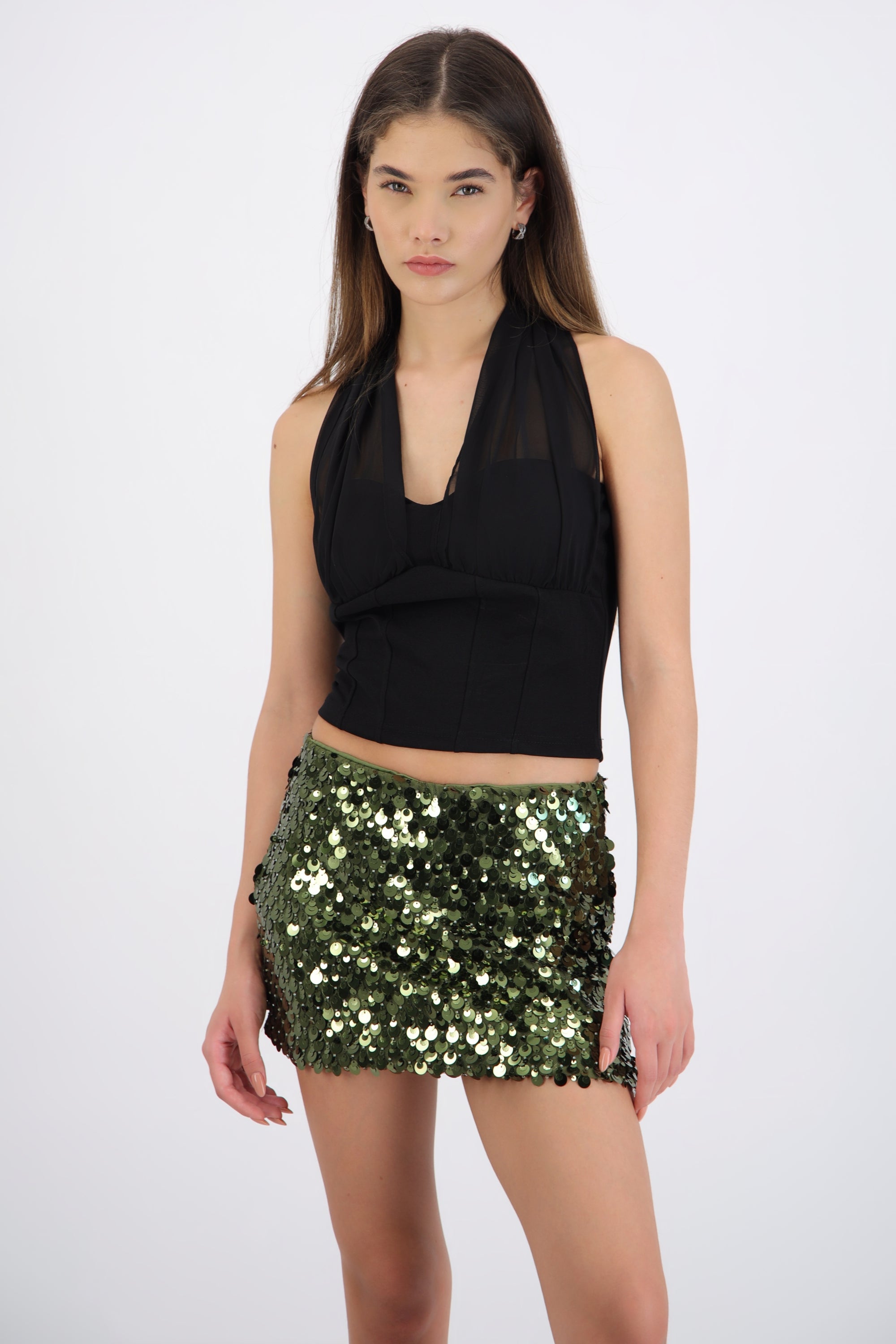Top halter doble capa