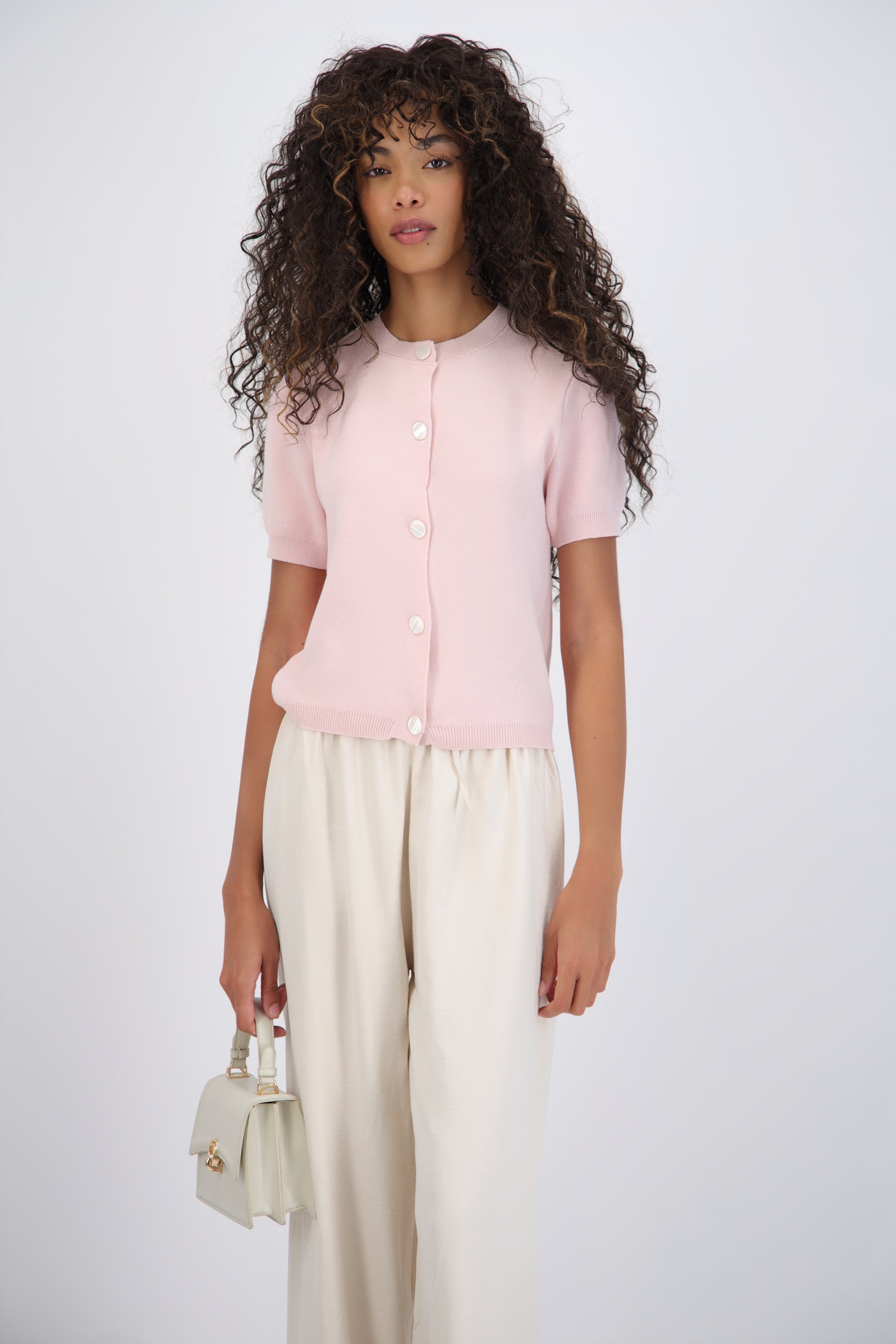 Top cuello redondo detalle botones