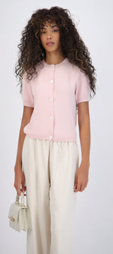 Top cuello redondo detalle botones