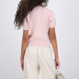 Top cuello redondo detalle botones