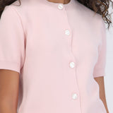 Top cuello redondo detalle botones