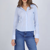 Camisa manga larga pinzas rayas