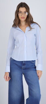 Camisa manga larga pinzas rayas