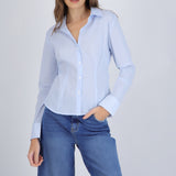 Camisa manga larga pinzas rayas