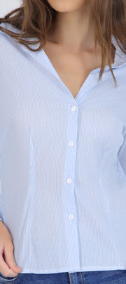 Camisa manga larga pinzas rayas