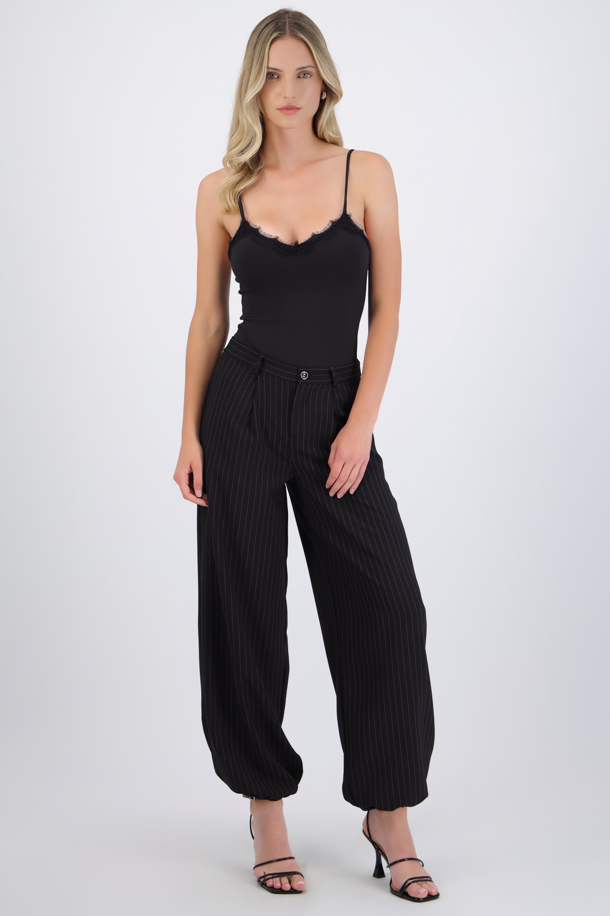 Pantalón globo rayas