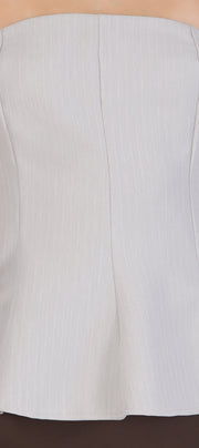 Top strapless peplum