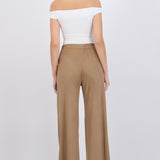 Pantalón liso suede detalle jareta