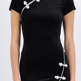 Vestido velvet detalle quipao