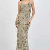 Vestido maxi animal print
