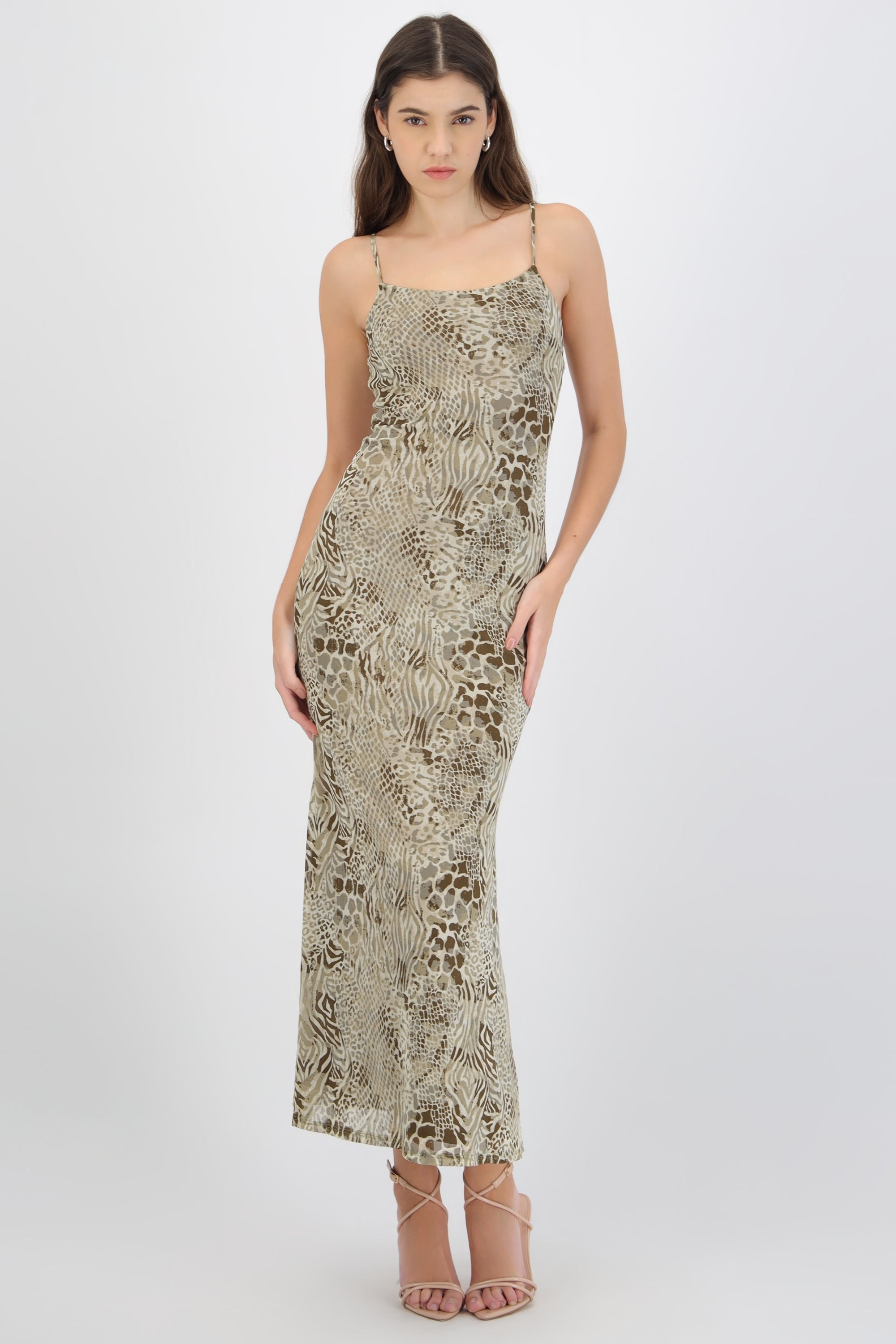 Vestido maxi animal print