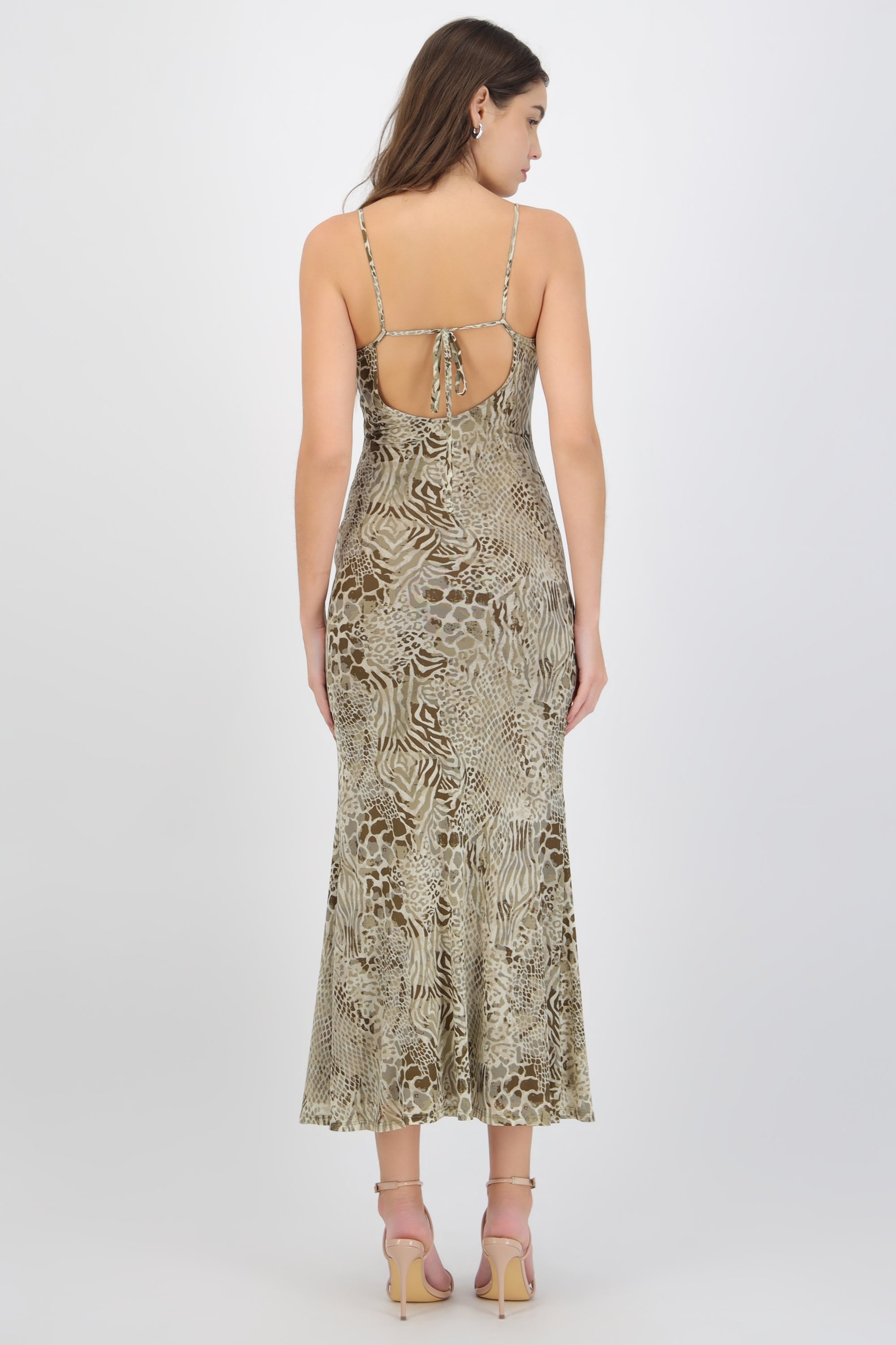 Vestido maxi animal print