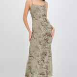 Vestido maxi animal print